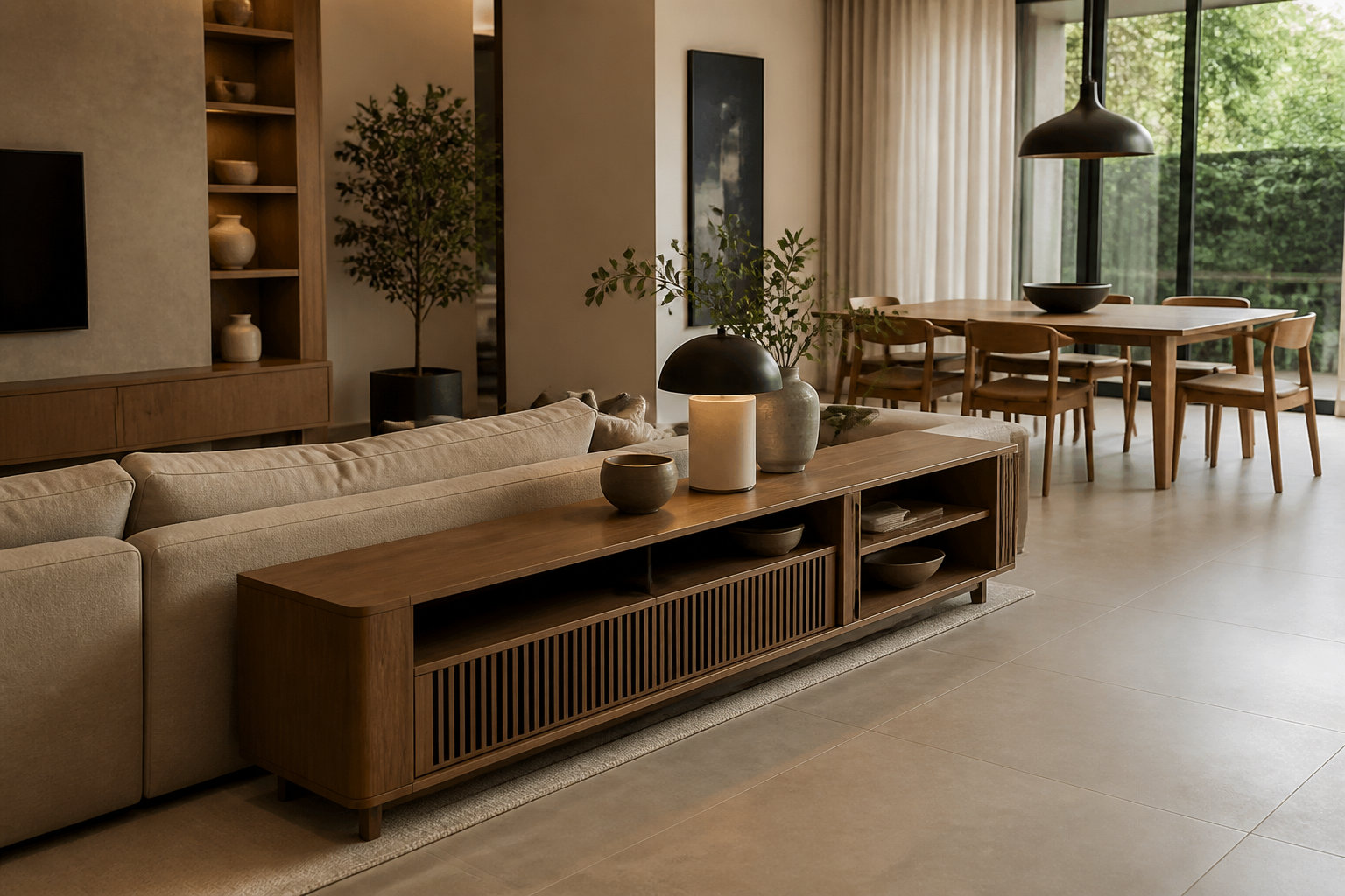 Quel meuble TV choisir pour un salon ouvert sur la cuisine ou la salle à manger ? 8 Utiliser le mobilier pour délimiter vos espaces de vie